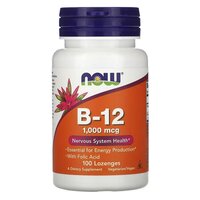 Витамины и минералы NOW Vitamin B12 1000 mcg, 100 леденцов
