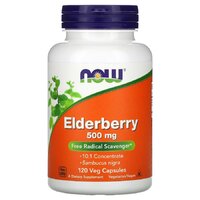 Натуральная добавка NOW Elderberry 500 mg, 120 вегакапсул