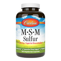 Препарат для суставов и связок Carlson Labs MSM Sulfur 1000 mg, 180 вегакапсул