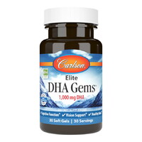 Жирні кислоти Carlson Labs Elite DHA Gems, 30 капсул