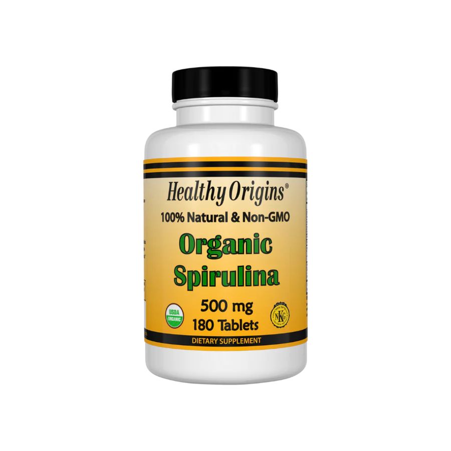 Натуральна добавка Healthy Origins Spirulina Organic 500 mg, 180 таблеток