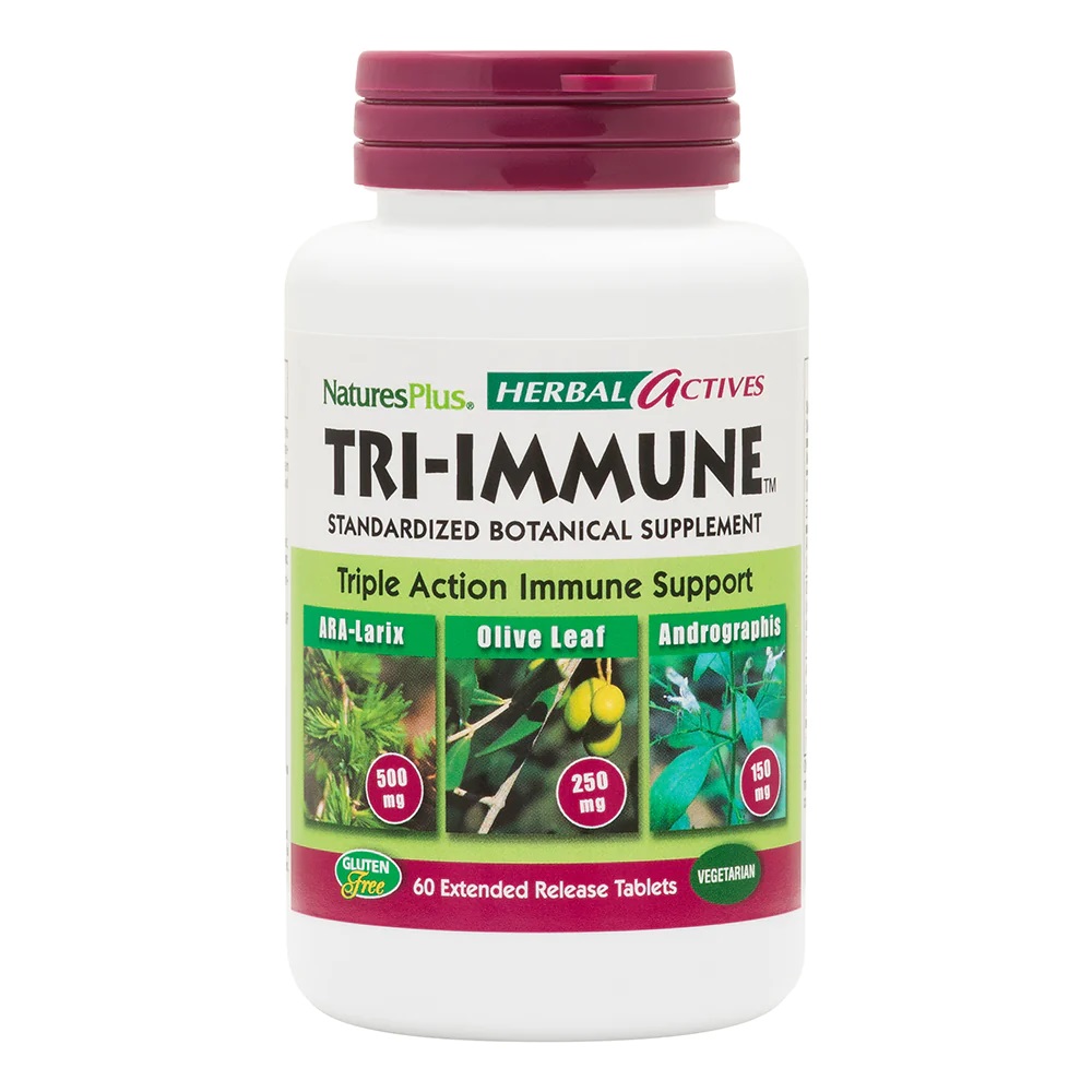 Натуральная добавка Natures Plus Herbal Actives Tri-Immune, 60 таблеток