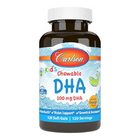 Жирні кислоти Carlson Labs Kid's Chewable DHA, 120 капсул - апельсин