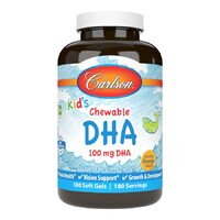 Жирні кислоти Carlson Labs Kid's Chewable DHA, 180 капсул - апельсин