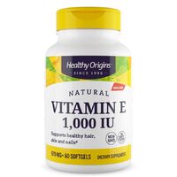Витамины и минералы Healthy Origins Vitamin E 1000 IU, 60 капсул