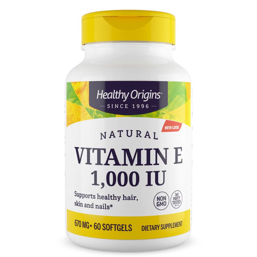 Витамины и минералы Healthy Origins Vitamin E 1000 IU, 60 капсул