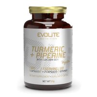 Натуральна добавка Evolite Nutrition Turmeric + Piperine, 120 вегакапсул