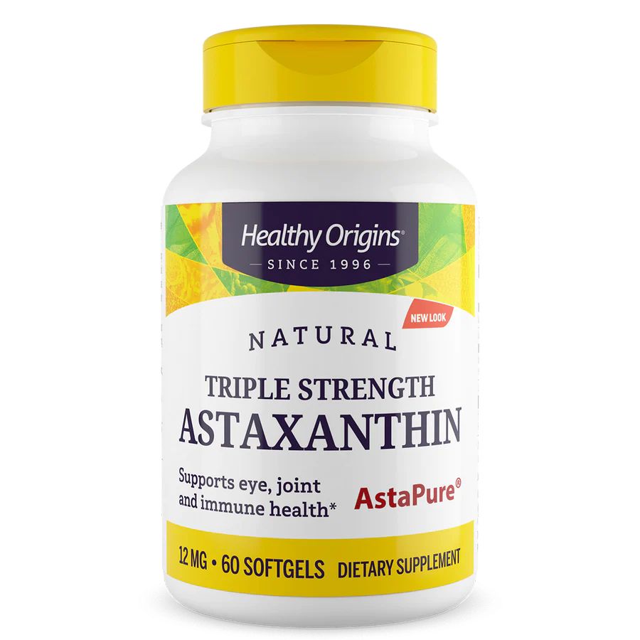 Натуральная добавка Healthy Origins Astaxanthin Triple Strength 12 mg, 60 капсул
