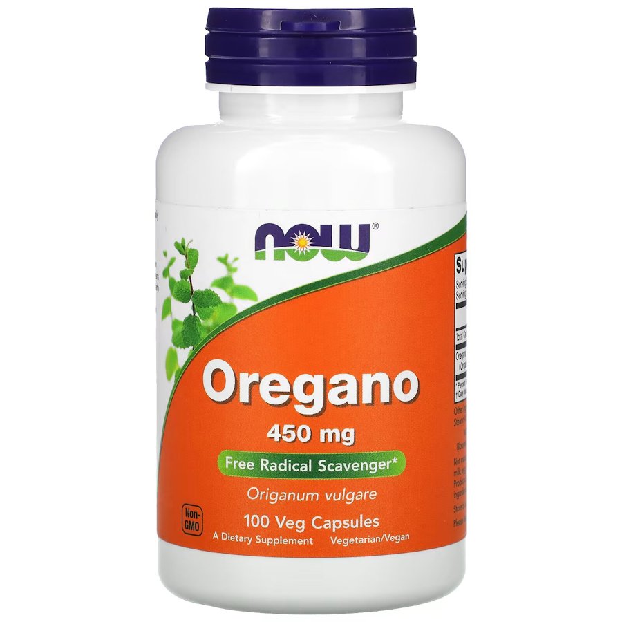 Натуральна добавка NOW Oregano 450 mg, 100 вегакапсул
