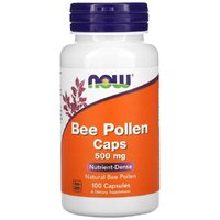Натуральная добавка NOW Bee Pollen Caps 500 mg, 100 капсул