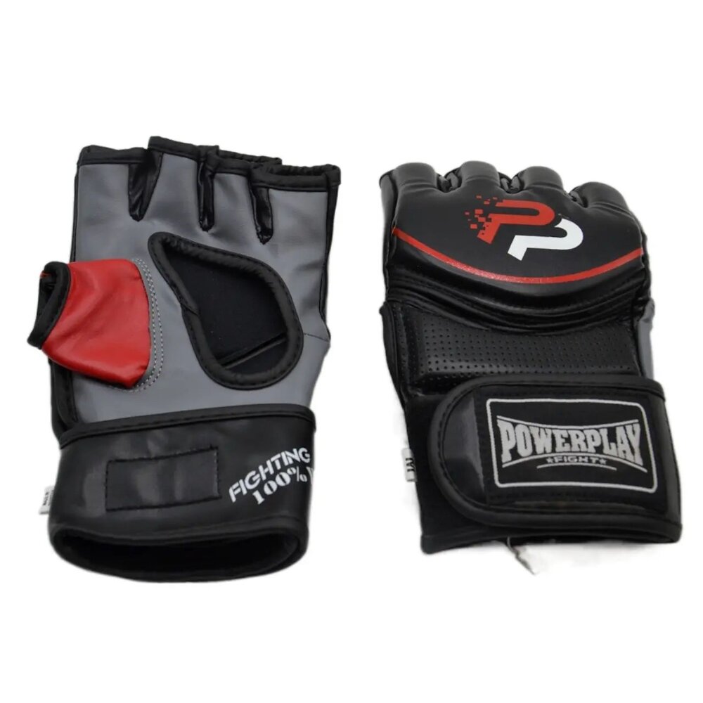 Рукавиці для боксу та єдиноборств Рукавички MMA PowerPlay 3093, Black