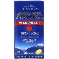 Жирные кислоты 21st Century Alaska Wild Fish Oil Mega Omega-3, 90 капсул