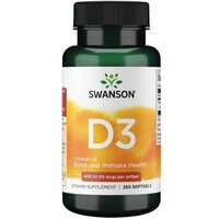 Витамины и минералы Swanson Vitamin D3 400 IU, 250 капсул