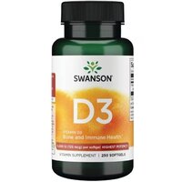Витамины и минералы Swanson Vitamin D3 5000 IU High Potency, 250 капсул