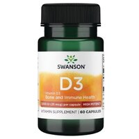 Витамины и минералы Swanson Vitamin D3 1000 IU High Potency, 60 капсул