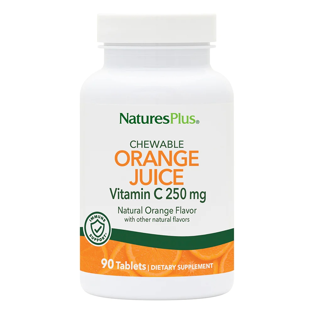 Витамины и минералы Natures Plus Orange Juice Vitamin C 250 mg, 90 жевательных таблеток