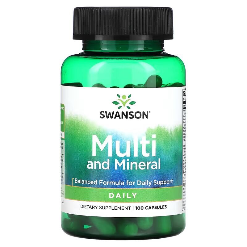 Вітаміни та мінерали Swanson Multi and Mineral Daily, 100 капсул
