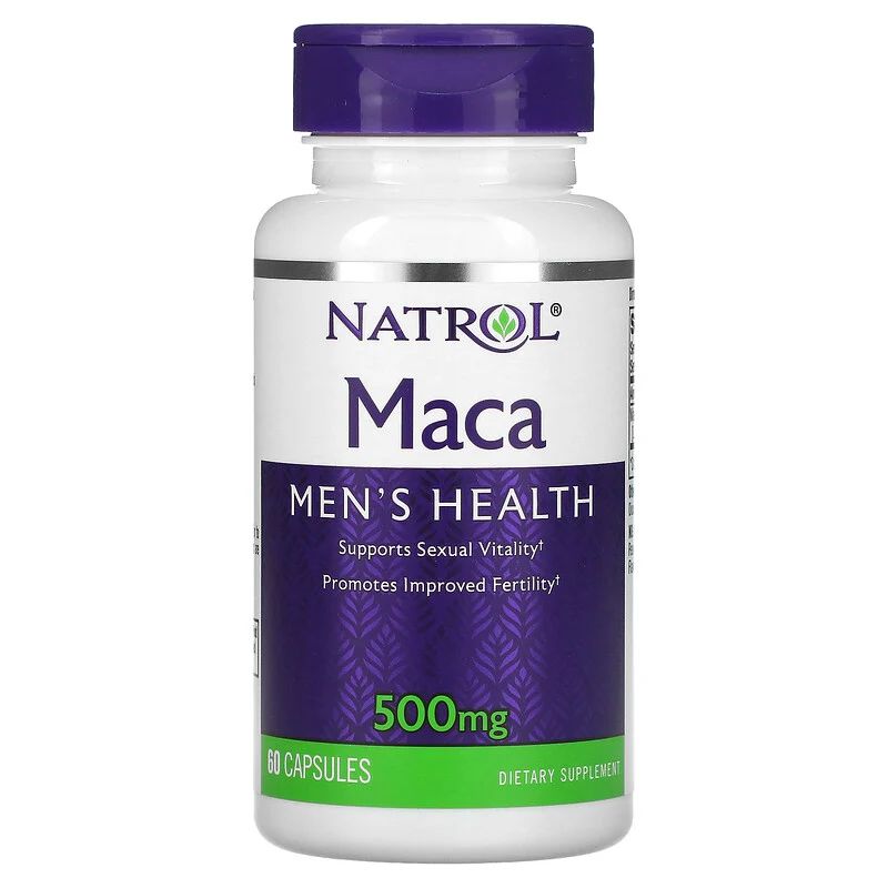 Натуральна добавка Natrol Maca Extract 500 mg, 60 капсул