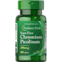 Витамины и минералы Puritan's Pride Chromium Picolinate 200 mcg Yeast Free, 100 таблеток