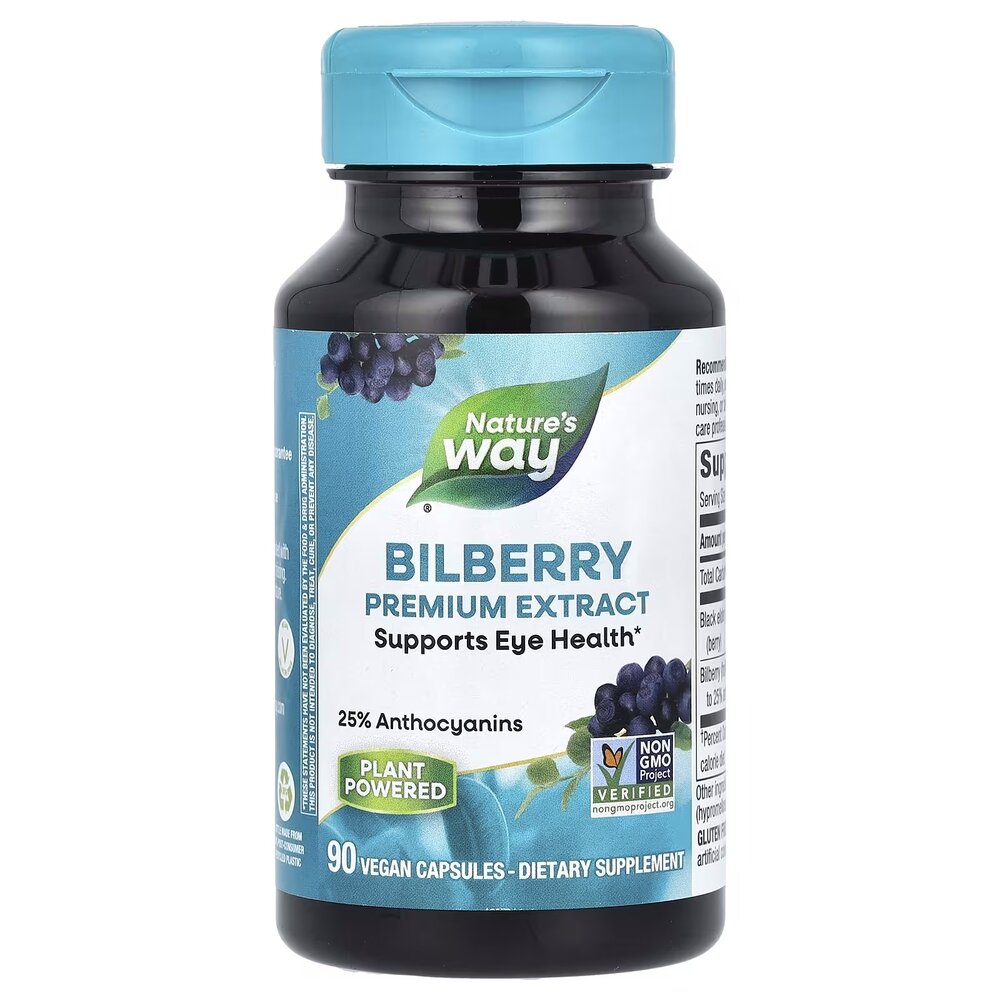 Натуральна добавка Nature's Way Bilberry Premium Extract, 90 вегакапсул