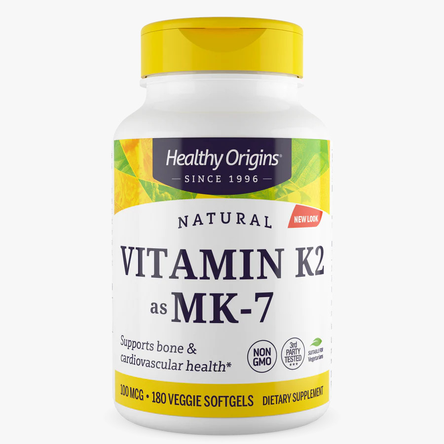 Вітаміни та мінерали Healthy Origins Vitamin K2 as MK-7 Natural 100 mcg, 180 вегакапсул