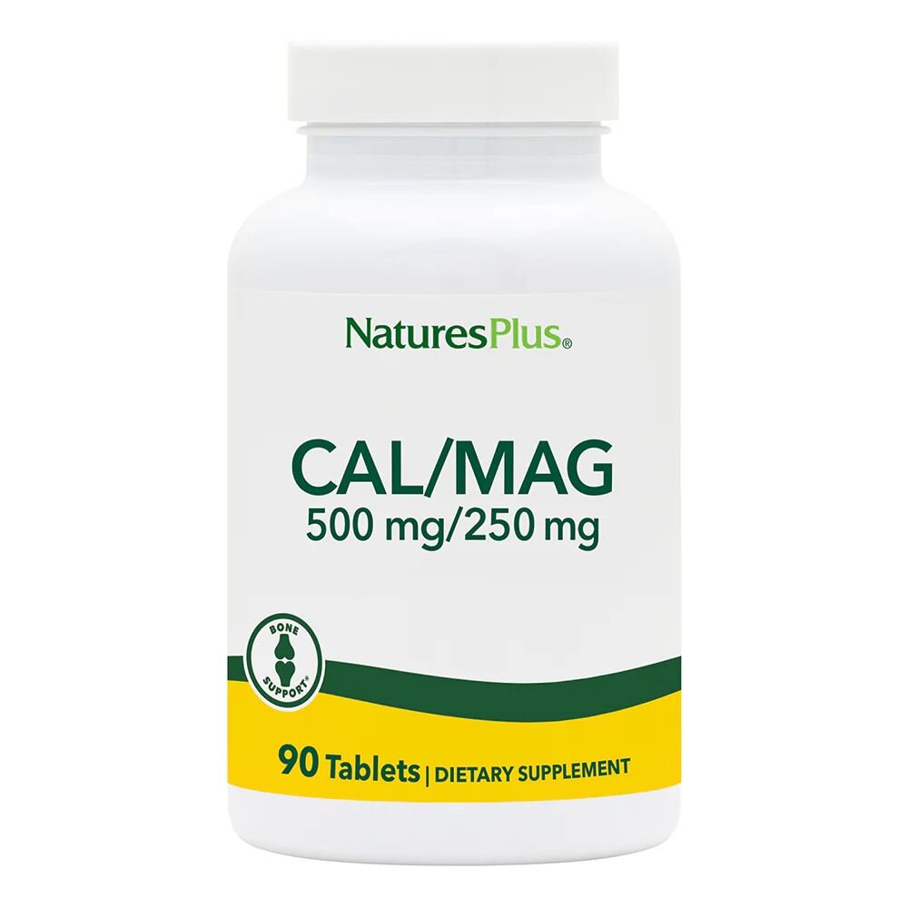 Вітаміни та мінерали Natures Plus Cal/Mag 500 mg/250 mg, 90 таблеток