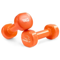 Гантель виниловая PowerPlay 4125 Achilles Orange, 2*1 кг