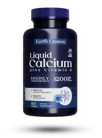 Витамины и минералы Earth‘s Creation Liquid Calcium 1200 Plus Vitamin D3, 60 капсул