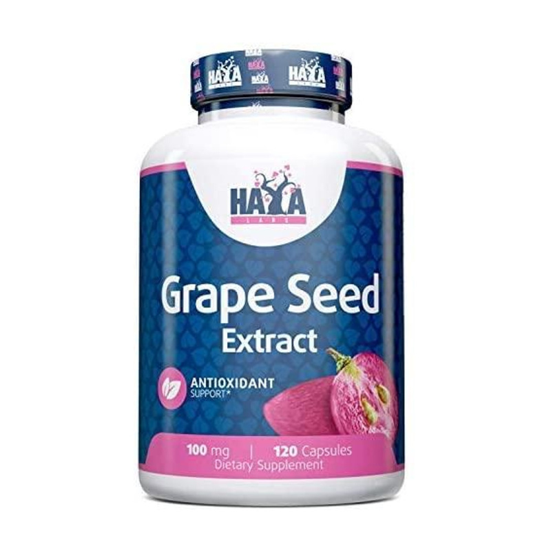 Натуральна добавка Haya Labs Grape Seed Extract 100 mg, 120 капсул