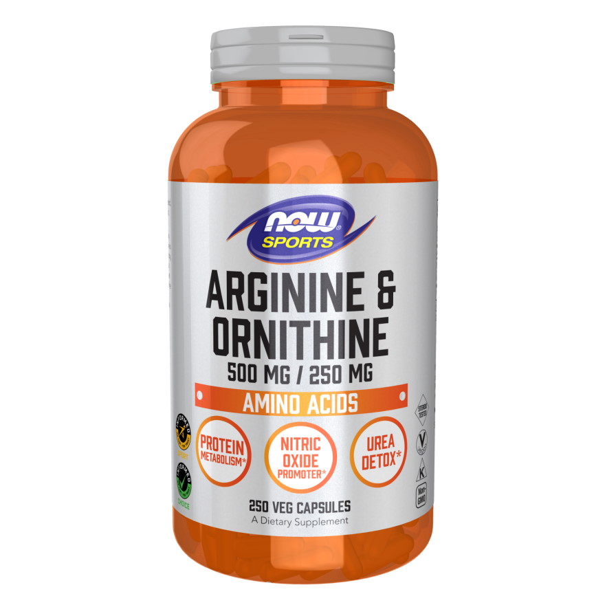 Амінокислота NOW Arginine &amp; Ornithine, 250 капсул