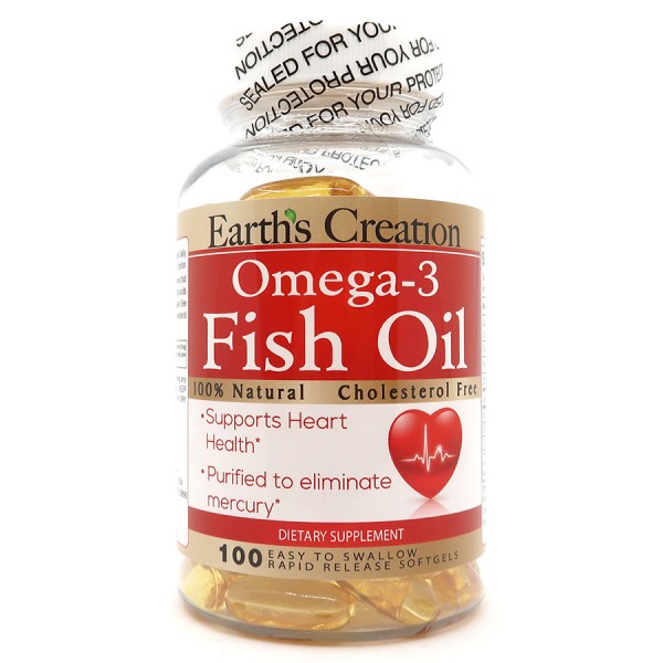 Жирные кислоты Earth‘s Creation Omega-3 1000 mg (Cholesterol Free), 100 капсул