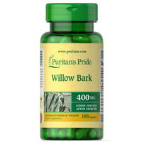 Натуральная добавка Puritan's Pride Willow Bark 400 mg, 100 капсул