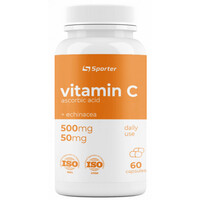 Витамины и минералы Sporter Vitamin C + Echinacea, 60 капсул