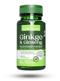 Натуральная добавка Earth‘s Creation Ginkgo and Ginseng, 60 таблеток
