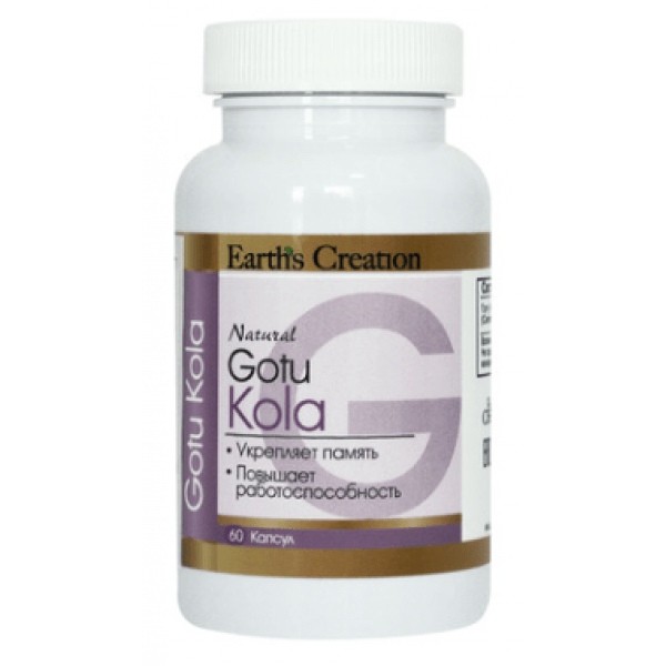 Натуральна добавка Earth‘s Creation Gotu Kola 500 mg, 60 капсул