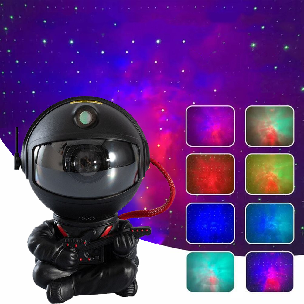 Игрушка-ночник Astronaut Nebula GUITAR Проектор галактики лазерный Астронавт, звездное небо на потолке с пультом, Черный