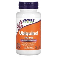 Натуральная добавка NOW Ubiquinol 100 mg, 60 капсул