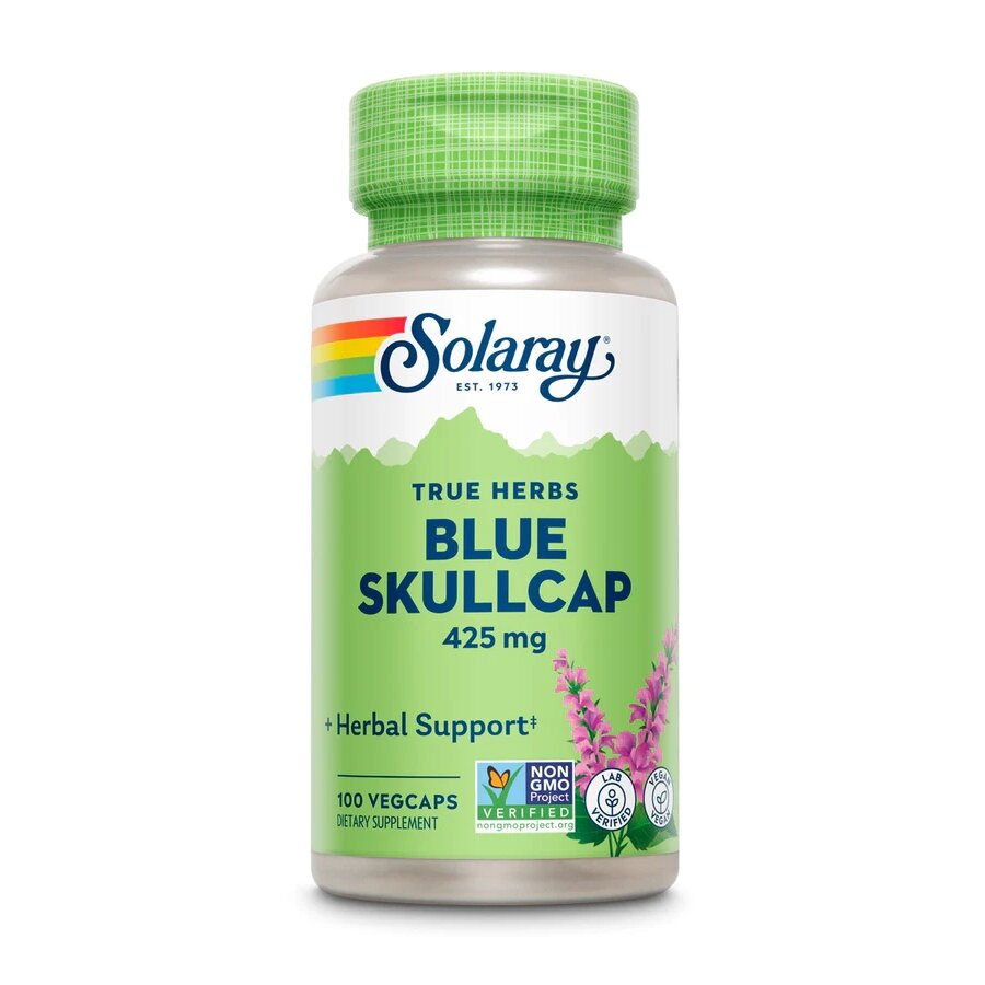 Натуральная добавка Solaray Blue Skullcap 425 mg, 100 вегакапсул