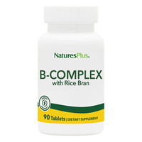 Витамины и минералы Natures Plus B-Complex with Rice Bran, 90 таблеток