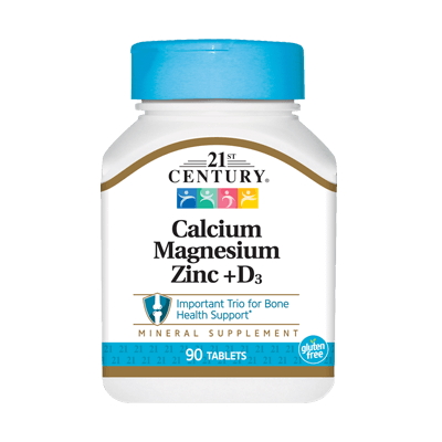 Вітаміни та мінерали 21st Century Cal Mag Zinc + D3, 90 таблеток