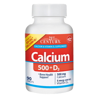 Витамины и минералы 21st Century Calcium 500 + D3 200 IU, 90 каплет