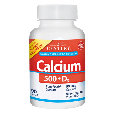 Витамины и минералы 21st Century Calcium 500 + D3 200 IU, 90 каплет