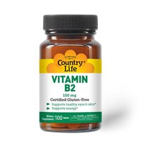 Витамины и минералы Country Life Vitamin B2 100 mg, 100 таблеток
