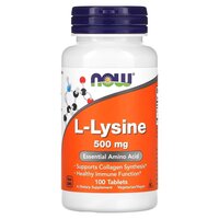Аминокислота NOW L-Lysine 500 mg, 100 таблеток
