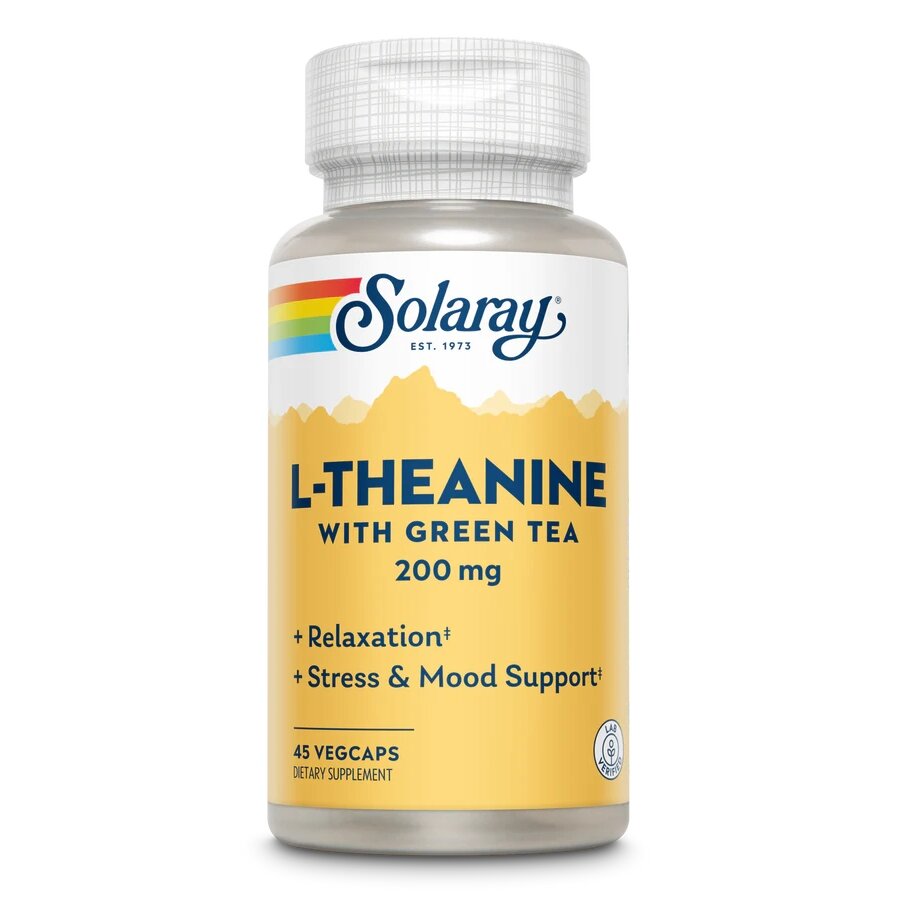 Аминокислота Solaray L-Theanine 200 mg, 45 вегакапсул
