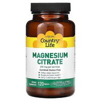 Витамины и минералы Country Life Magnesium Citrate, 120 таблеток