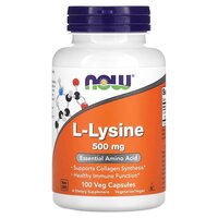Аминокислота NOW L-Lysine 500 mg, 100 капсул