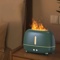 Увлажнитель воздуха портативный аромадифузор электрический с эффектом пламени A318 Kinscoter, Зеленый ПРИМЯТАЯ КОРОБКА