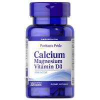 Вітаміни та мінерали Puritan's Pride Calcium Magnesium Vitamin D3, 30 каплет