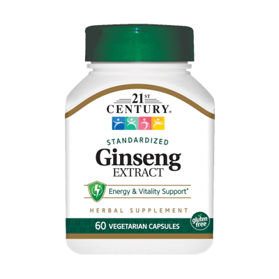 Натуральна добавка 21st Century Ginseng Extract 200 mg, 60 вегакапсул